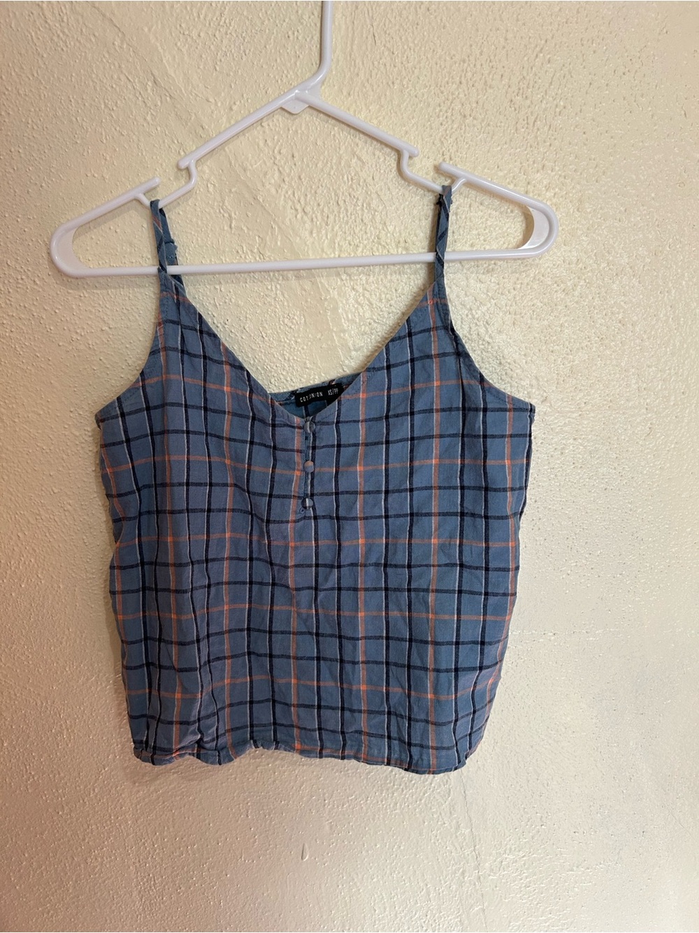 Blue Plaid Spaghetti Strap Tank Top - Cotton On